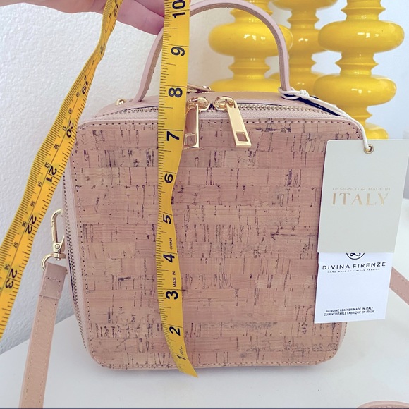Divina Firenze Italian Cork & Leather Box Bag - Picture 7 of 14